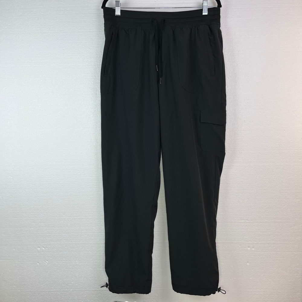 Balance Collection Lined Cargo Joggers Women‎ Size L Black Drawstring Waist